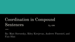 Coordination in Compound Sentences