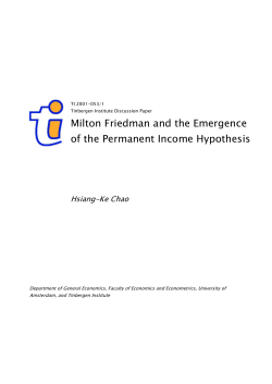 milton friedman and the emergence of the permanent income