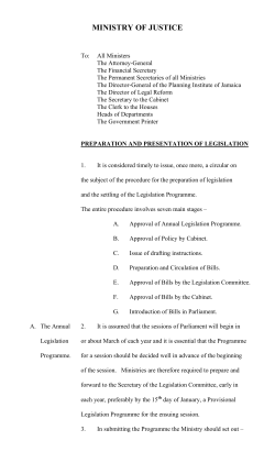 Preparation and Presentation of Legislation