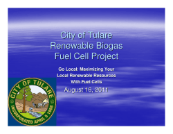 City of Tulare Renewable Biogas Fuel Cell Project