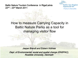 How to measure Carrying Capacity in Baltic Nature Parks as a tool