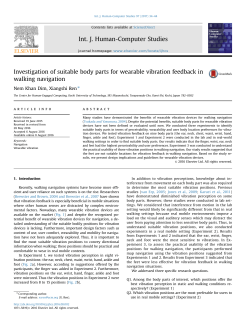 2. Investigation of Suitable Body Parts for Wearable Vibration