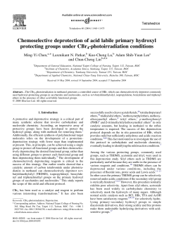 Chemoselective deprotection of acid labile primary hydroxyl