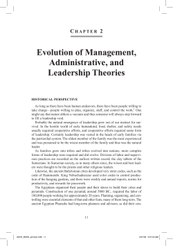 Evolution of Management, Administrative, and Leadership Theories