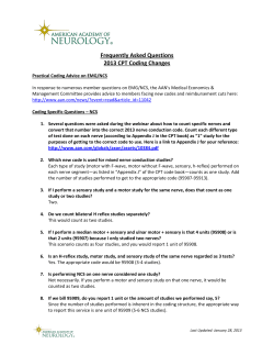 Frequently Asked Questions 2013 CPT Coding Changes