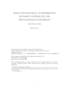 bank cost efficiency as distribution dynamics: controlling for