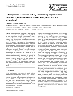 A possible source of nitrous acid