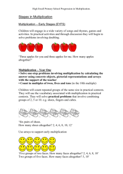Calculation Policy - Multiplication