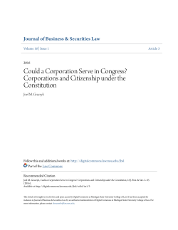 Corporations and Citizenship under the Constitution