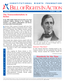 The Transcendentalists in Action - Constitutional Rights Foundation