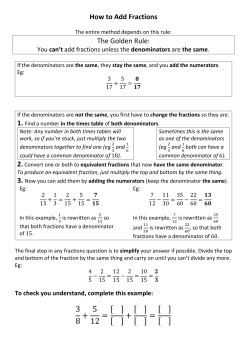 How to Add Fractions The Golden Rule