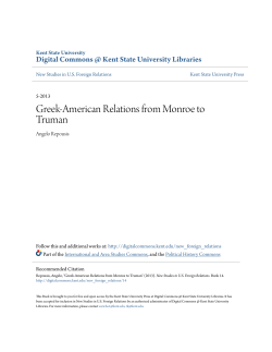 Greek-American Relations from Monroe to Truman