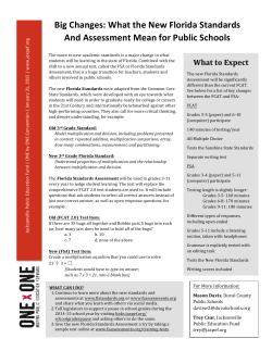 Big Changes: What the New Florida Standards And Assessment