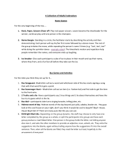 A Collection of Helpful Icebreakers Name Games 1. 2.