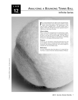 ANALYZING A BOUNCING TENNIS BALL Infinite Series