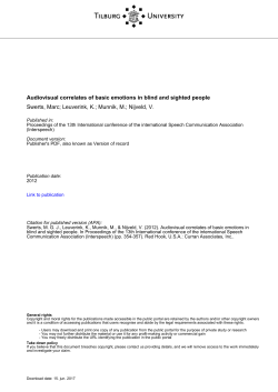 Tilburg University Audiovisual correlates of basic emotions in blind
