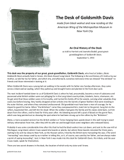 The Desk of Goldsmith Davis - Davis Town Meeting House Society