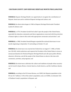 CHATHAM COUNTY 2009 HISPANIC HERITAGE MONTH