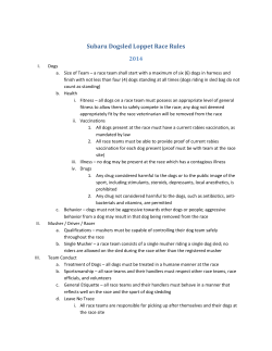 Subaru Dogsled Loppet Race Rules