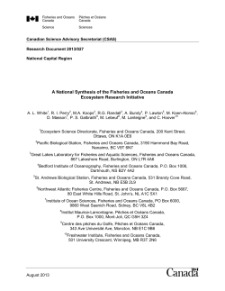 A National Synthesis of the Fisheries and Oceans
