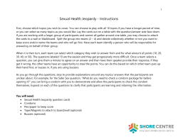 Sexual Health Jeopardy