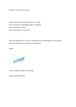 Teacher who will receive this document: C. Louttit Title of document