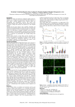 Strontium Containing Bioactive Glass Coatings for Titanium Implants