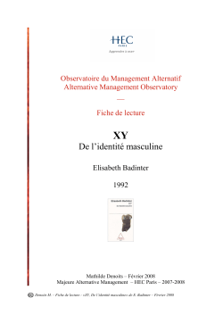 De l`identit&eacute; masculine