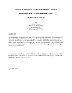 Pursuing an Appropriate Development Model for Caribbean Small