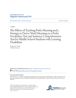 The Effects of Teaching Prefix Meaning and a Strategy to Derive