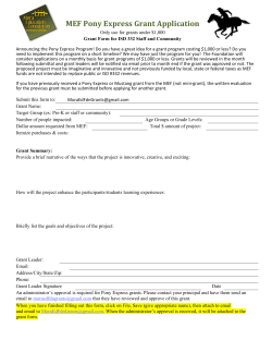 Pony Express Grant Form - Mora Education Foundation