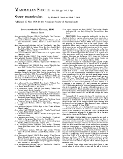 Published 17 May 1996 by the American Society of Mammalogists