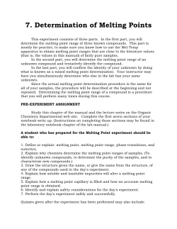 7. Determination of Melting Points