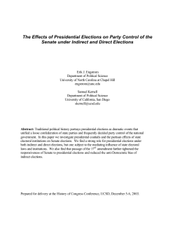 The Effects of Presidential Elections on Party Control of the Senate