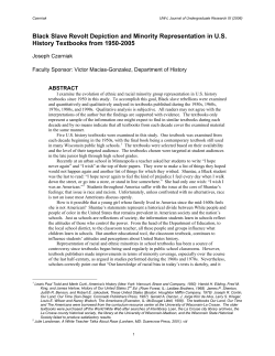 Black Slave Revolt Depiction and Minority Representation in