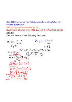 Aim #18: How do we find holes and vertical asymptotes for rational