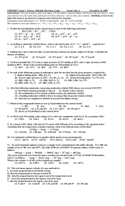 CHM2045 Exam 3 (Gower, Mitchell, Harrison, Ucak)