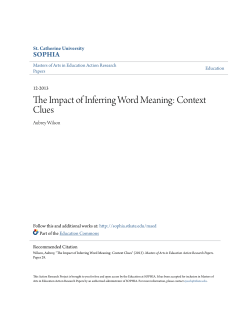 The Impact of Inferring Word Meaning: Context Clues