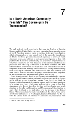Is a North American Community Feasible? Can Sovereignty Be