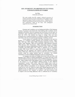 efl students` awareness of culturail connotations of words