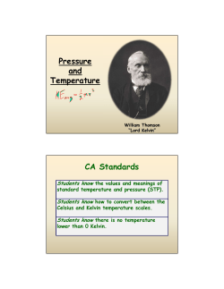 Pressure and Temperature CA Standards