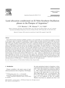 Land allocation conditioned on El Nin  o