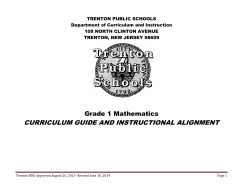 Curriculum Grade1 - Trenton Public Schools