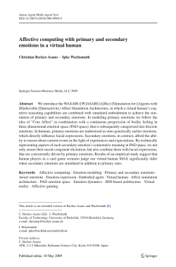 Affective computing with primary and secondary