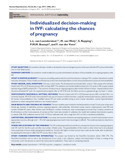 Individualized decision-making in IVF: calculating