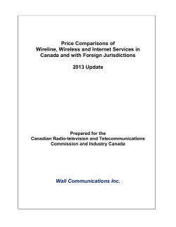 Price Comparisons Of Wireline, Wireless And Internet Services