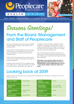 Peoplecare Health News December 2009
