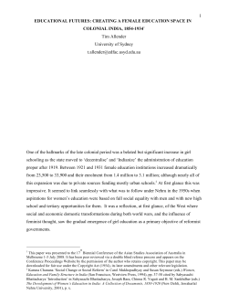 creating a female education space in Colonial India