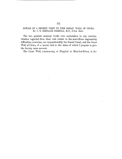 NOTICE OF A RECENT VISIT TO THE GREAT WALL OF CHINA. By