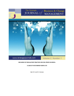 Influence of regulatory practices on fuel prices in Kenya